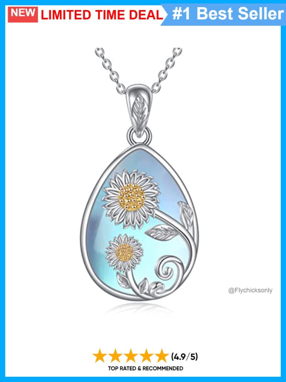 925 Sterling Silver Moonstone Teardrop Pendant Necklace Filigree